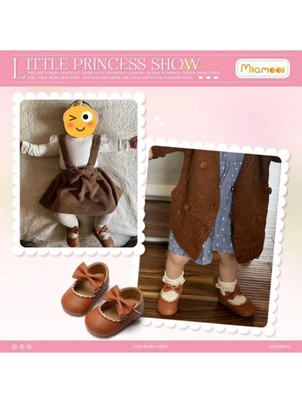 Adorable Infant Baby Girls' Bow Mary Jane Ballet Flats - Perfect First Walkers!